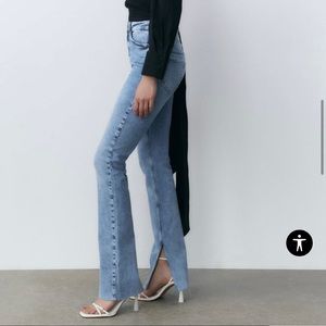 Zara split leg flare jeans